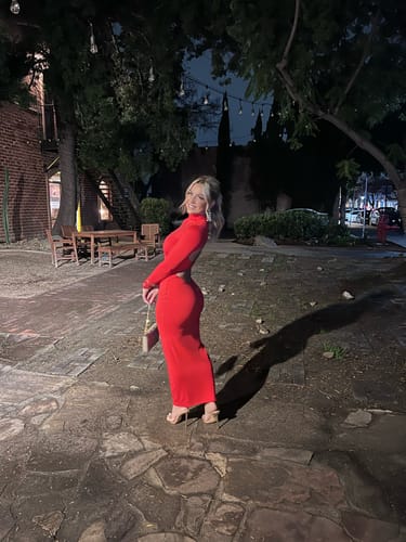 Customer photo review of Leona Dress - Red- Pre Order