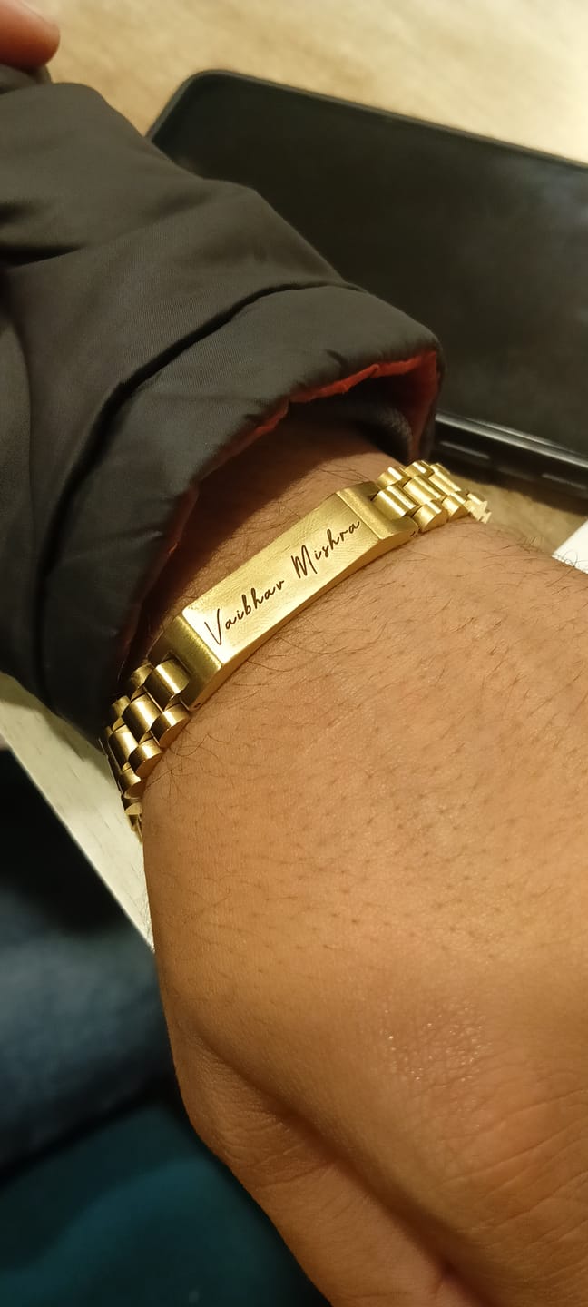 Customer photo review of Personalised Stark Bracelet