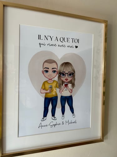 Customer photo review of Affiche Personnalisée - Couple Chibi
