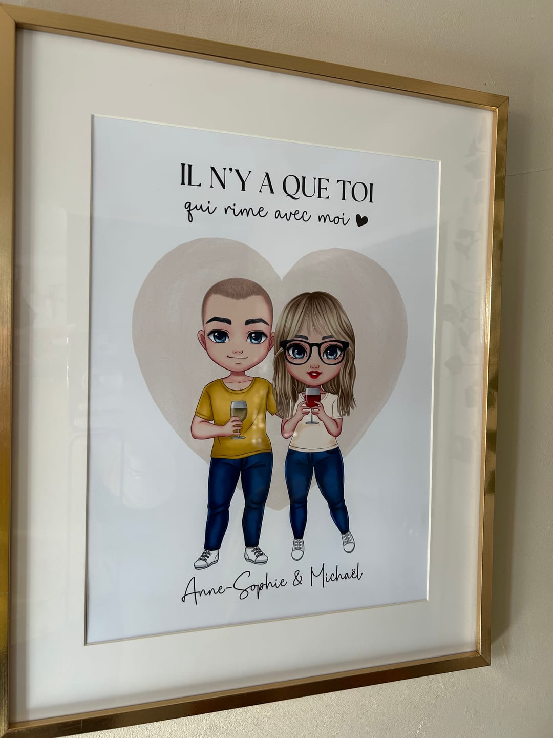 Customer photo review of Affiche Personnalisée - Couple Chibi
