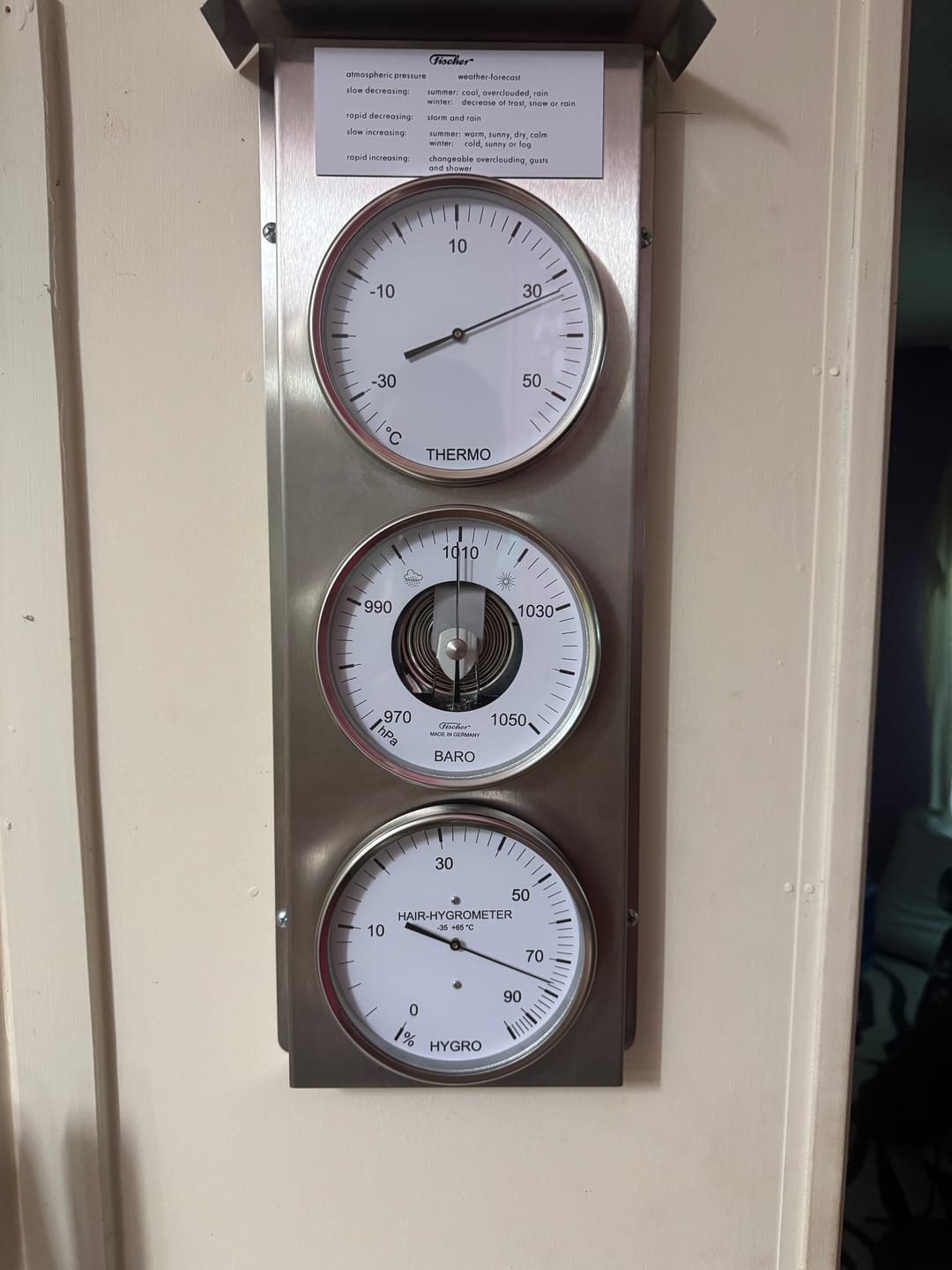 Customer photo review of Impressive Indoor & Outdoor Weatherstation- 3 in 1 - Hygrometer + Barometer + Thermometer