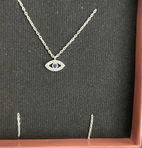 Customer photo review of Evil Eye Zirconia - Sterling Necklace