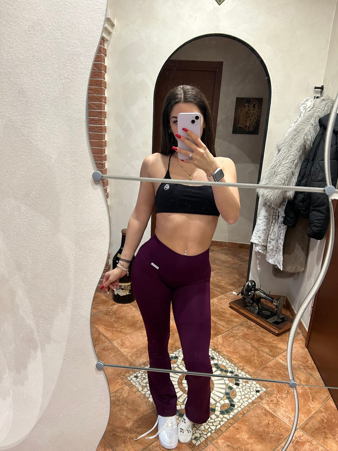 Customer photo review of Leggings a Zampa di Elefante Dark Purple