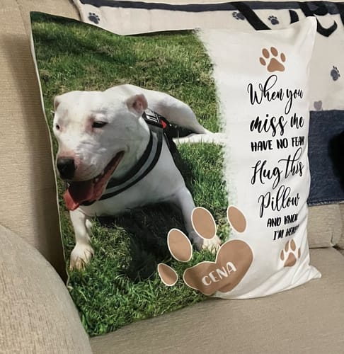 Customer photo review of When you miss me - Personalised Pillow
