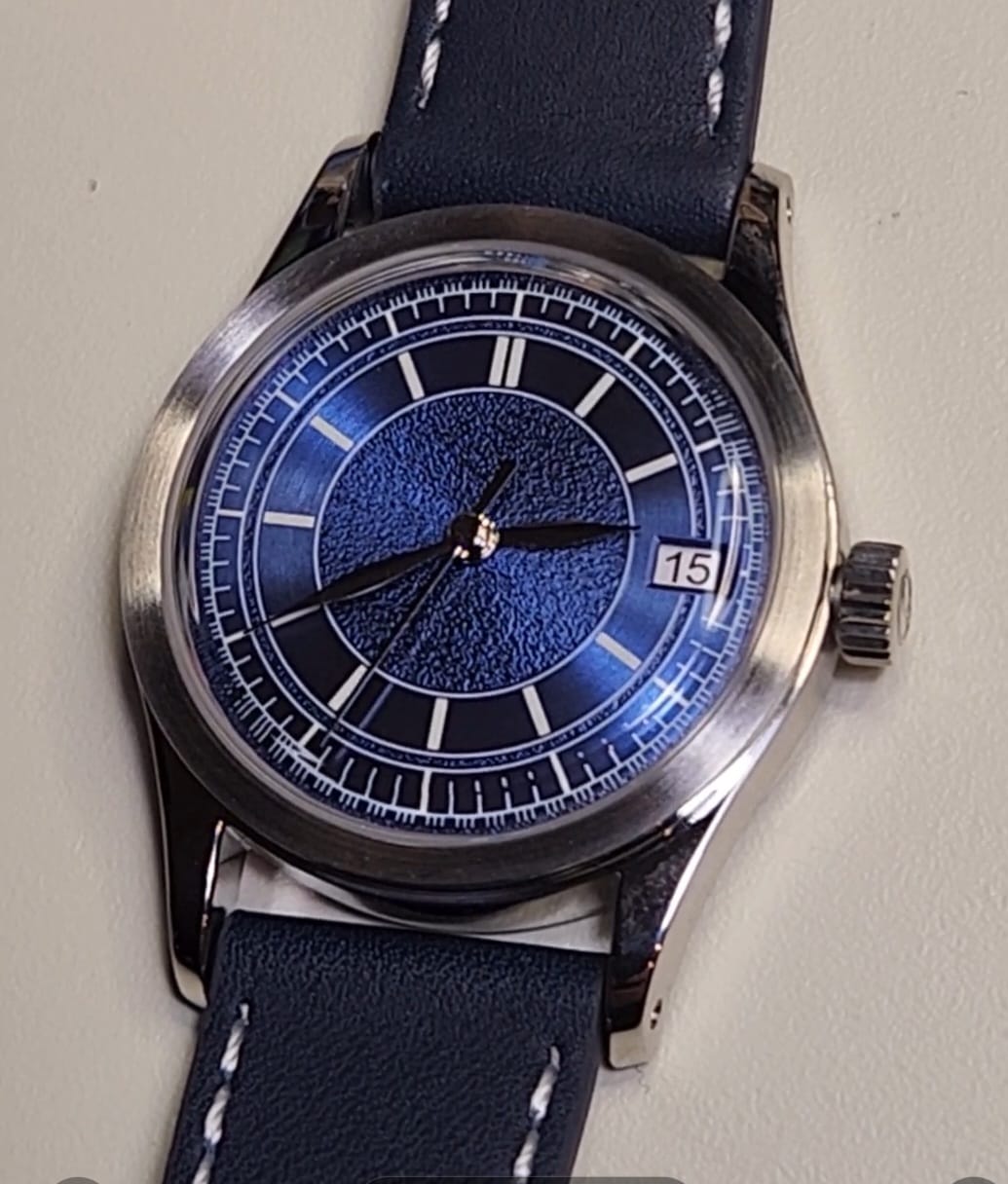 Customer photo review of HOU - 80-Hour Power Reserve Vintage Automatic Watch | Blue