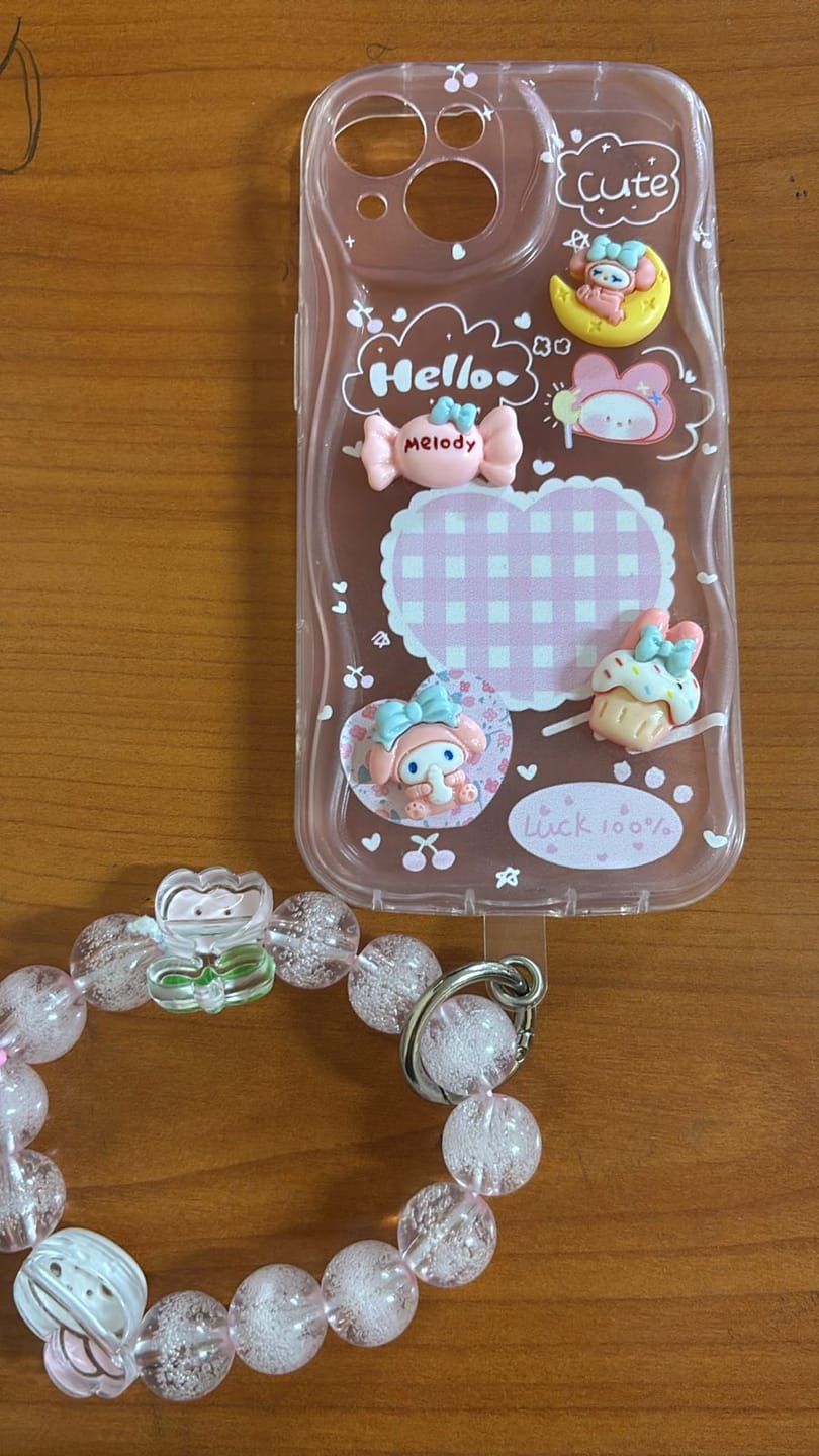 Customer photo review of 3D Cute Pink Case Wave Cartoon Melody Lanyard iPhone Soft Case