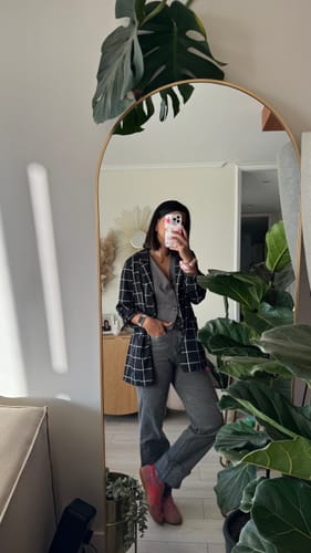 Customer photo review of Pants Wide Leg Corazón Gray