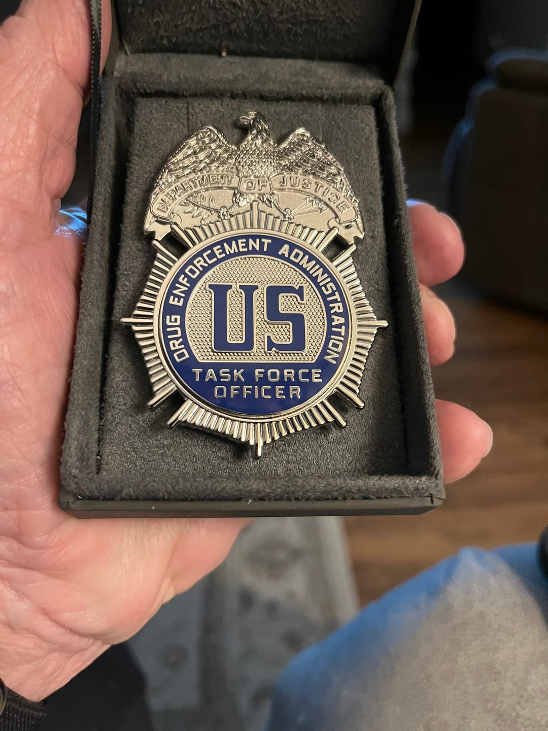Customer photo review of US DEA TFO Task Force Officer Badge Solid Copper Replica Movie Props