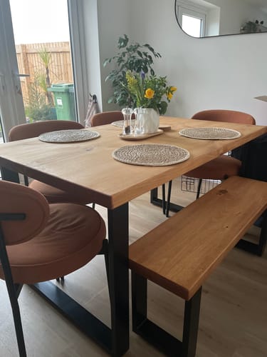 Customer photo review of Industrial Dining Table with Square Frame Leg