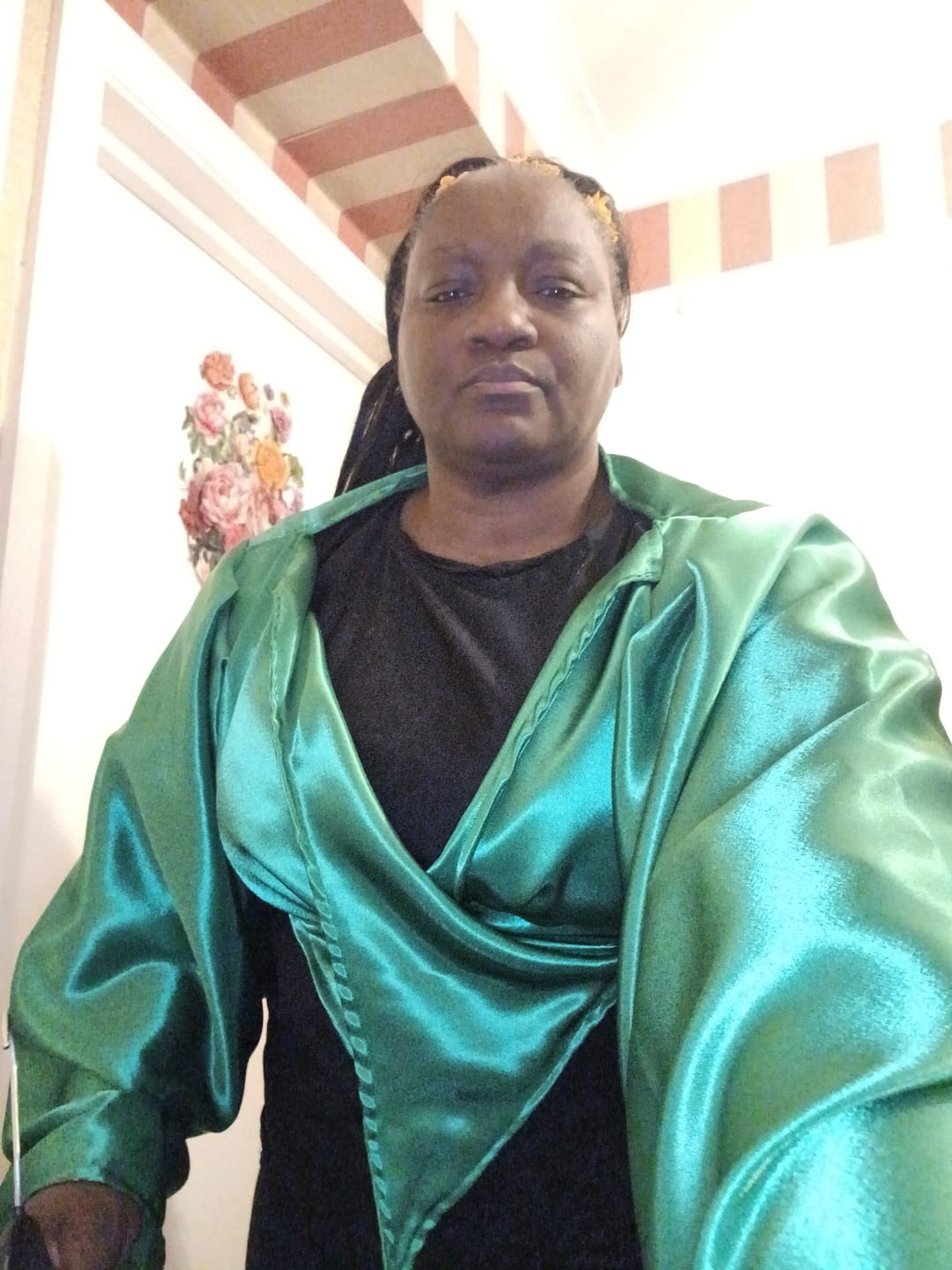 Customer photo review of Per Metre Crepe Backed Satin - 55" Wide (Emerald)