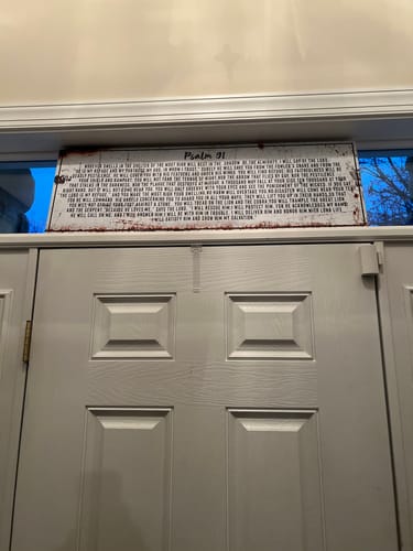 Customer photo review of Psalm 91: He Is My Refuge – Rustic Christian Wall Art for Living Room, Religious Decor for Home