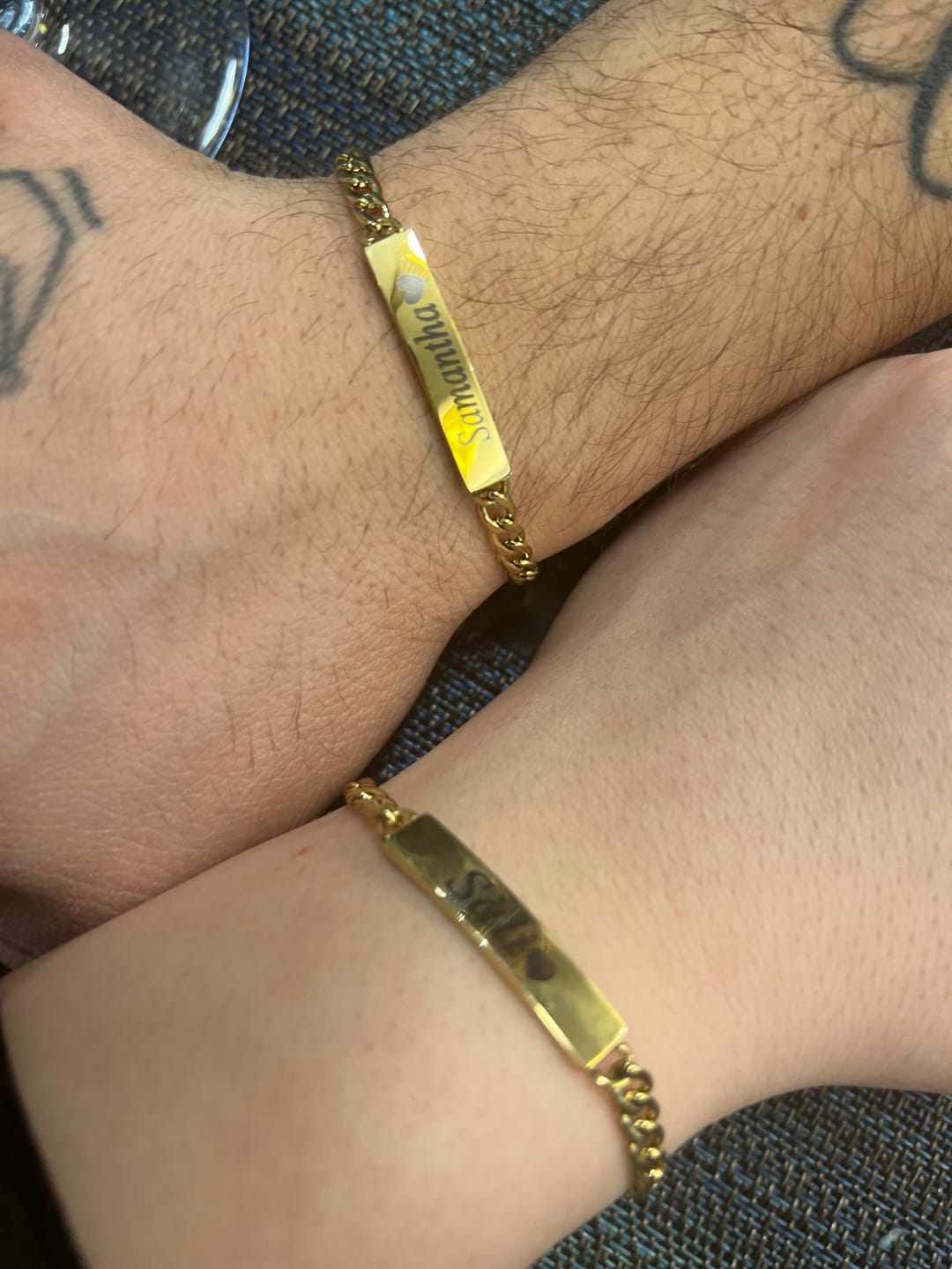 Customer photo review of Coppia di Bracciali Amore Eterno Personalizzati con incisione