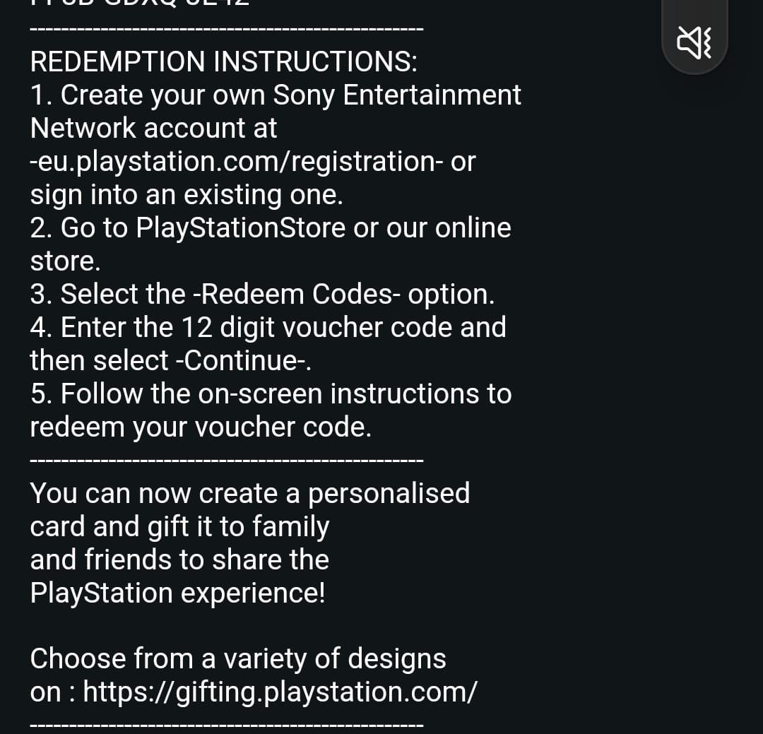 Customer photo review of PSN Wallet Top Up R1000. Digital code will be emailed