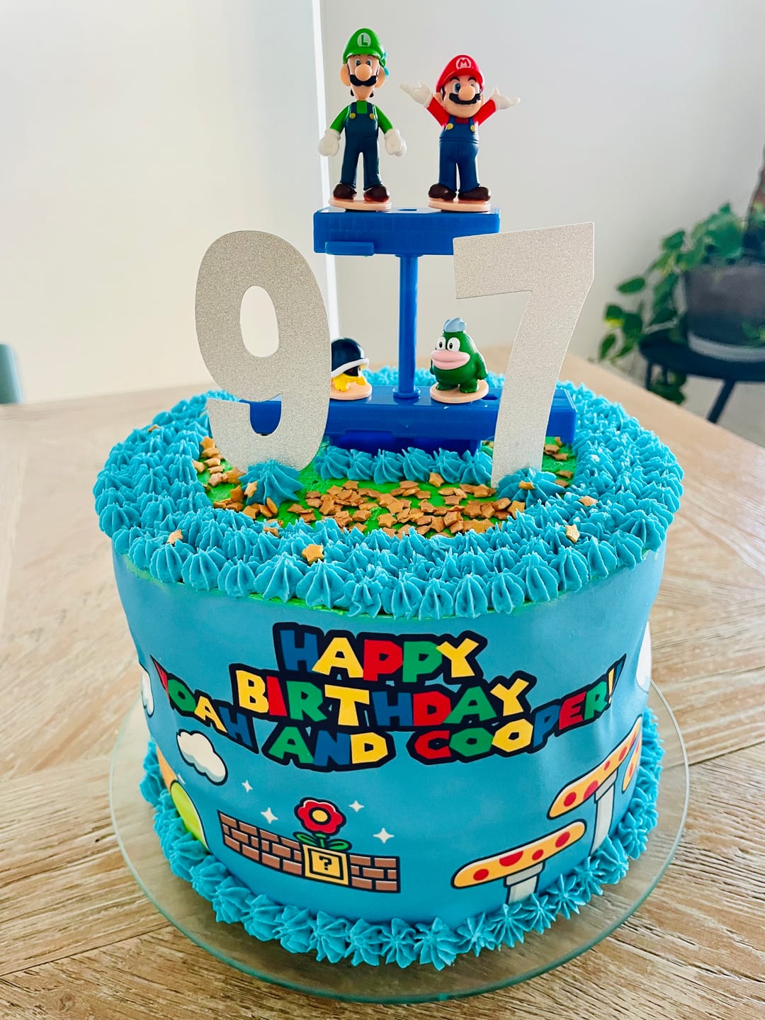 Customer photo review of Personalised Super Mario Brothers Inspired - Edible Icing Cake Wrap