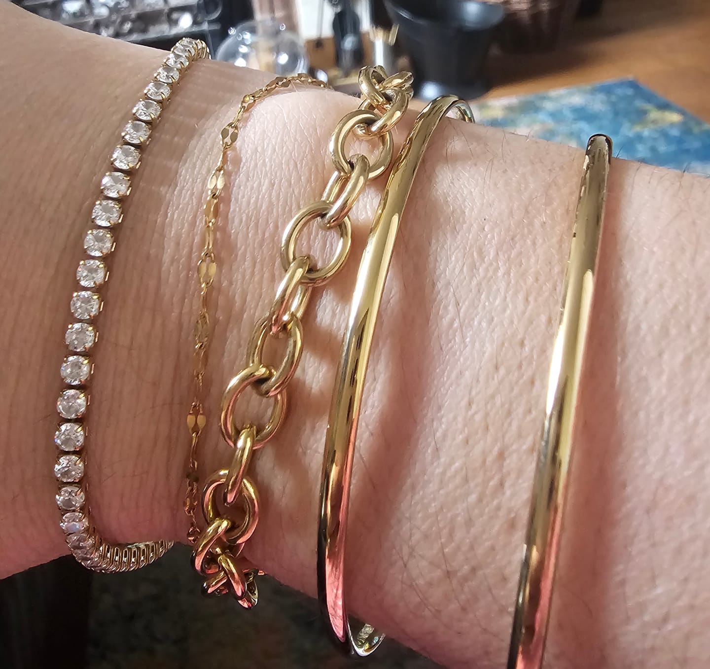 Customer photo review of Classic Chunky Engravable Heart Bracelet