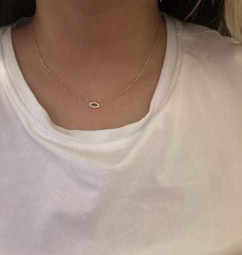 Customer photo review of Evil Eye Zirconia - Sterling Necklace