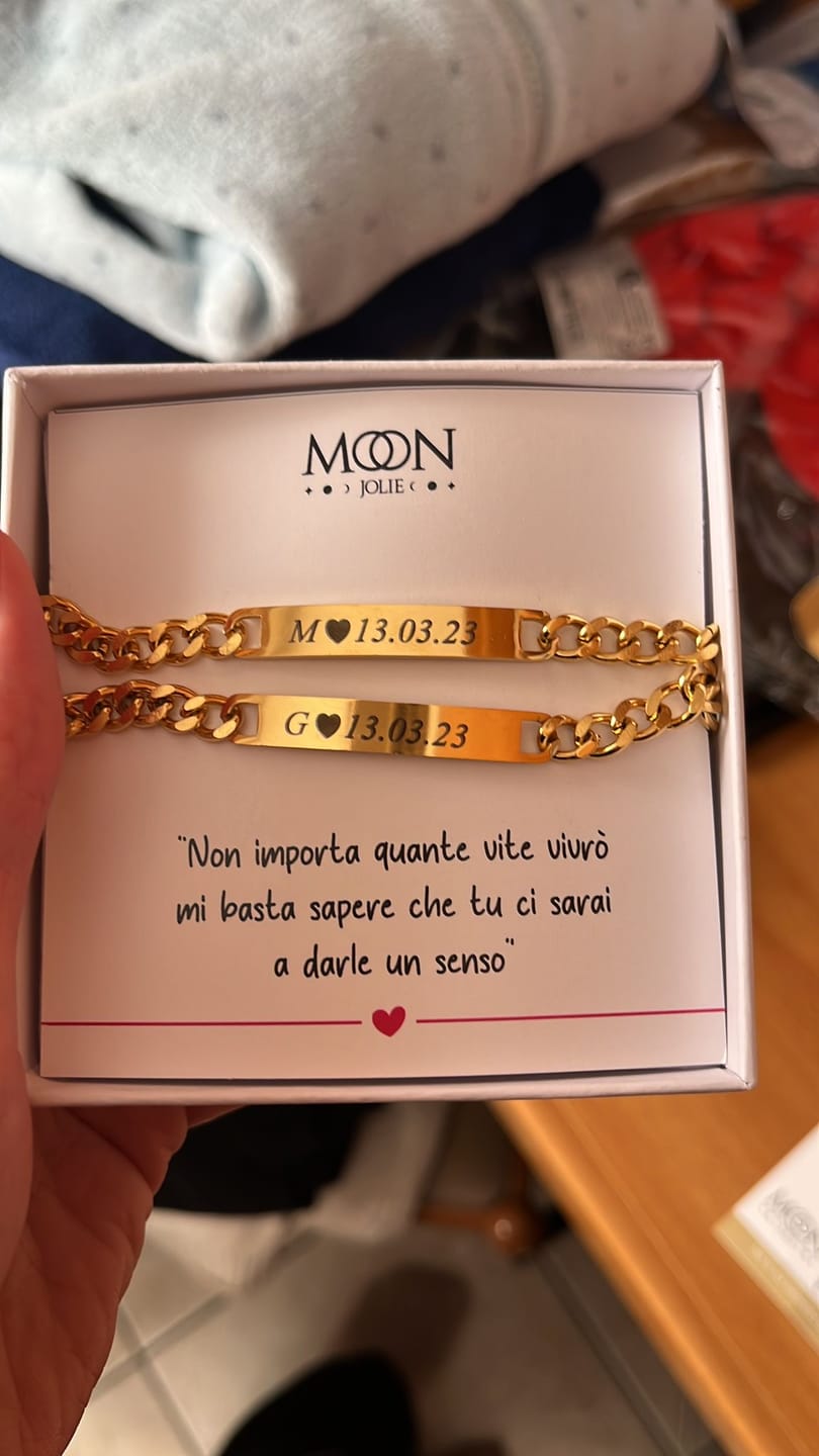 Customer photo review of Bracciali per Coppia Personalizzati con Incisione ✦ Unione Eterna