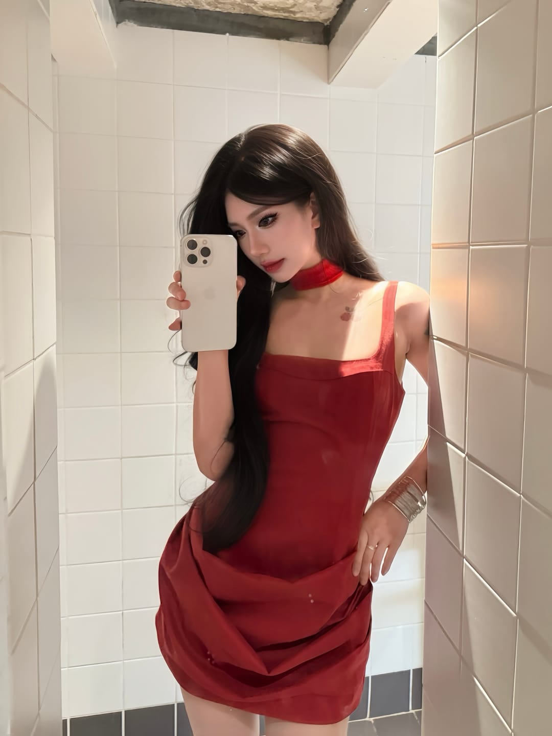 Customer photo review of Rase le sol Strapless Sexy Bodycon Dress