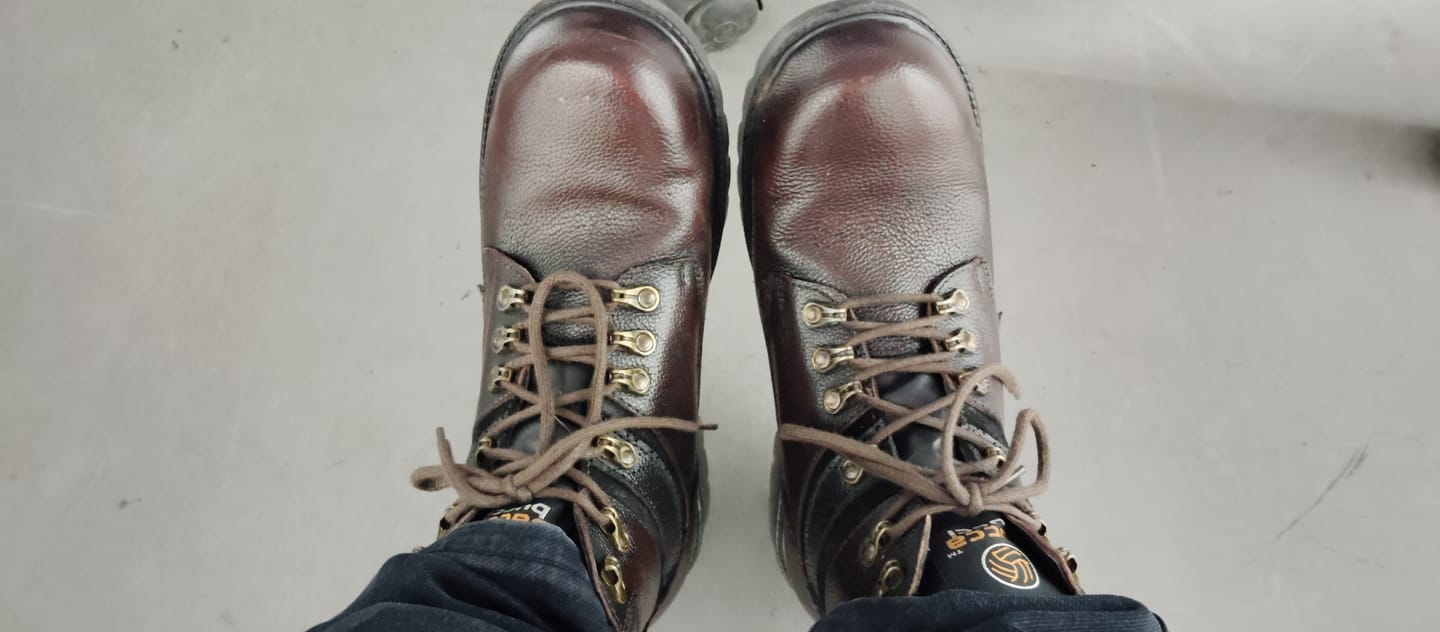 Customer photo review of Bacca Bucci Steel Toe Boots