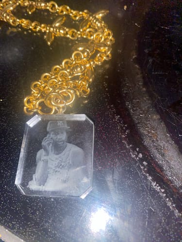 Customer photo review of For Memorial - I Will Carry You With Me Until I See You Again Transparent Photo Custom Necklace