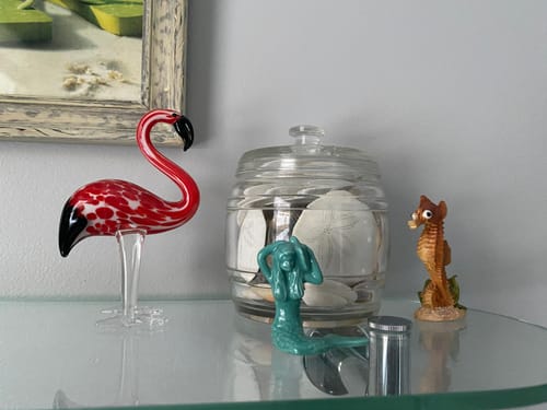 Customer photo review of Light Pink Glass Flamingo