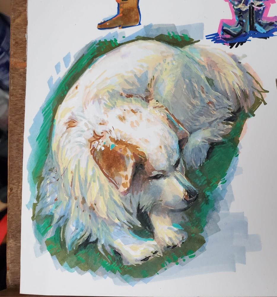Customer photo review of Ohuhu Acrylic Markers 24 Colors 48 Pack