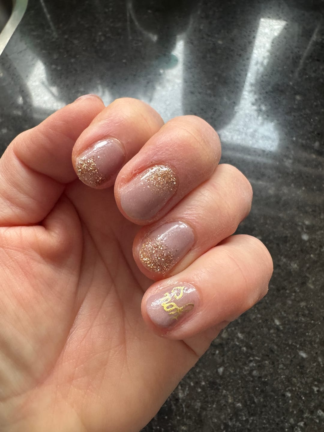 Customer photo review of Autumn Tea Gold Dipping Powder