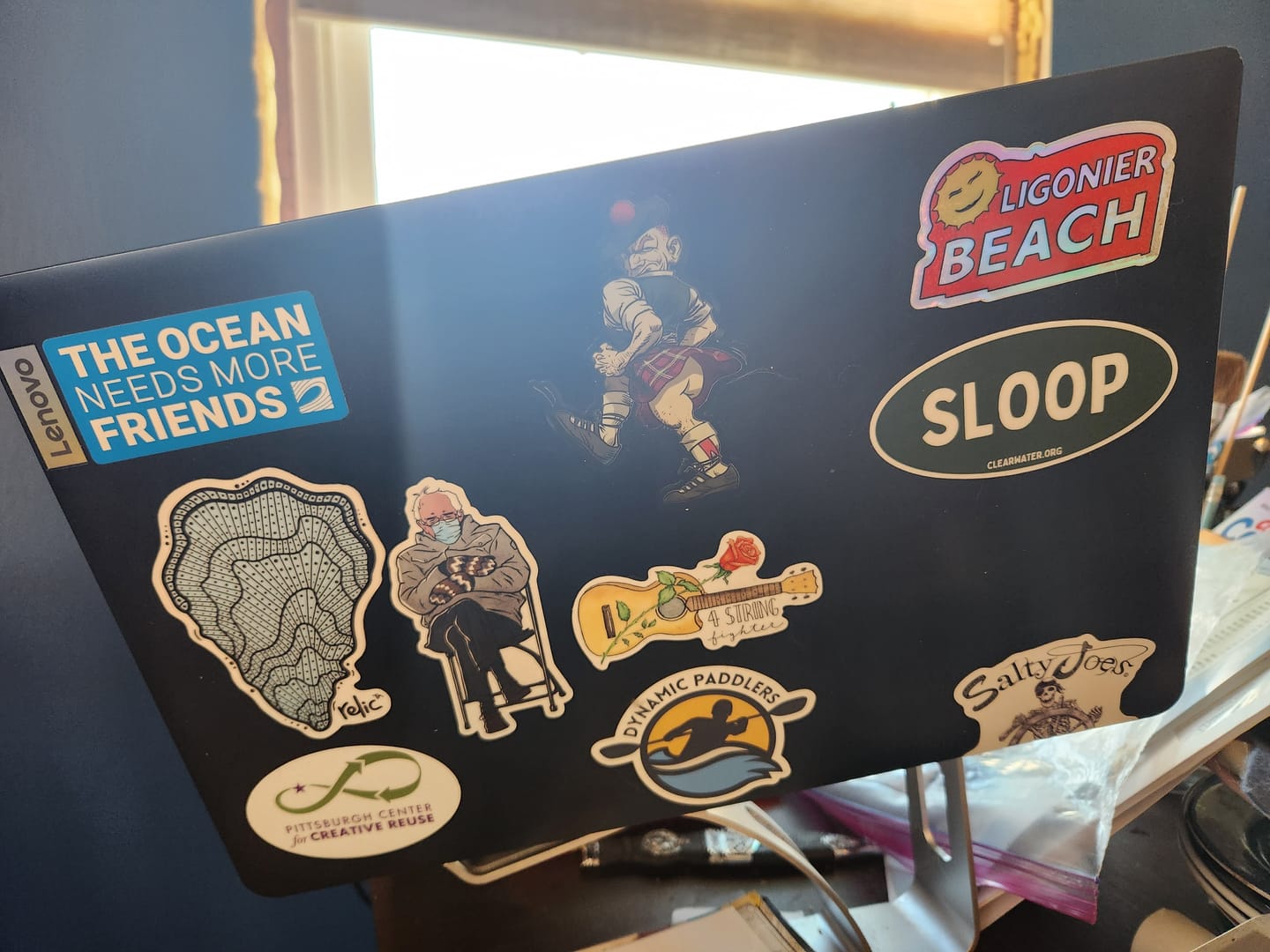Customer photo review of Bernie Sanders Chair Sticker