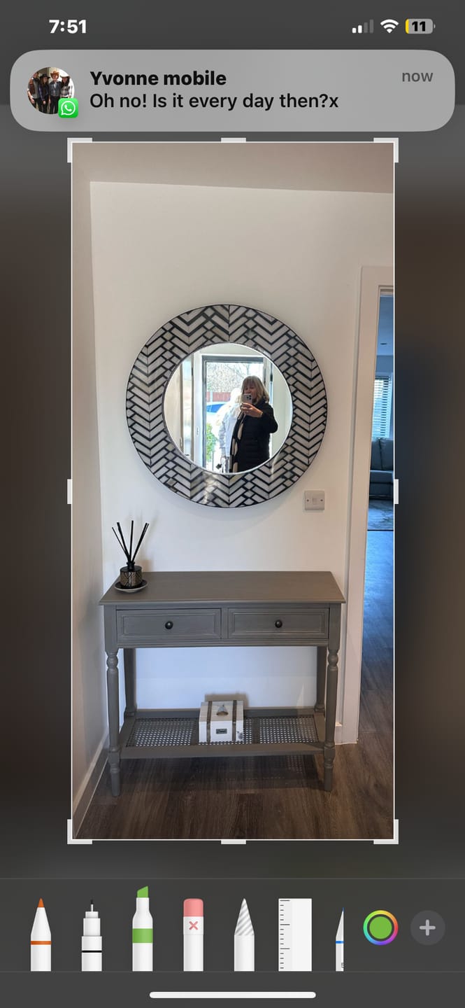 Customer photo review of Heritage Two Drawer Rectangular Console Table
