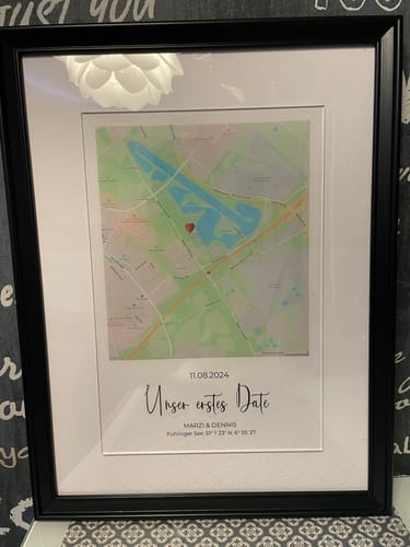 Kundenbewertung mit Foto zu "Unser Ereignis" - Personalisierte Acryltafel