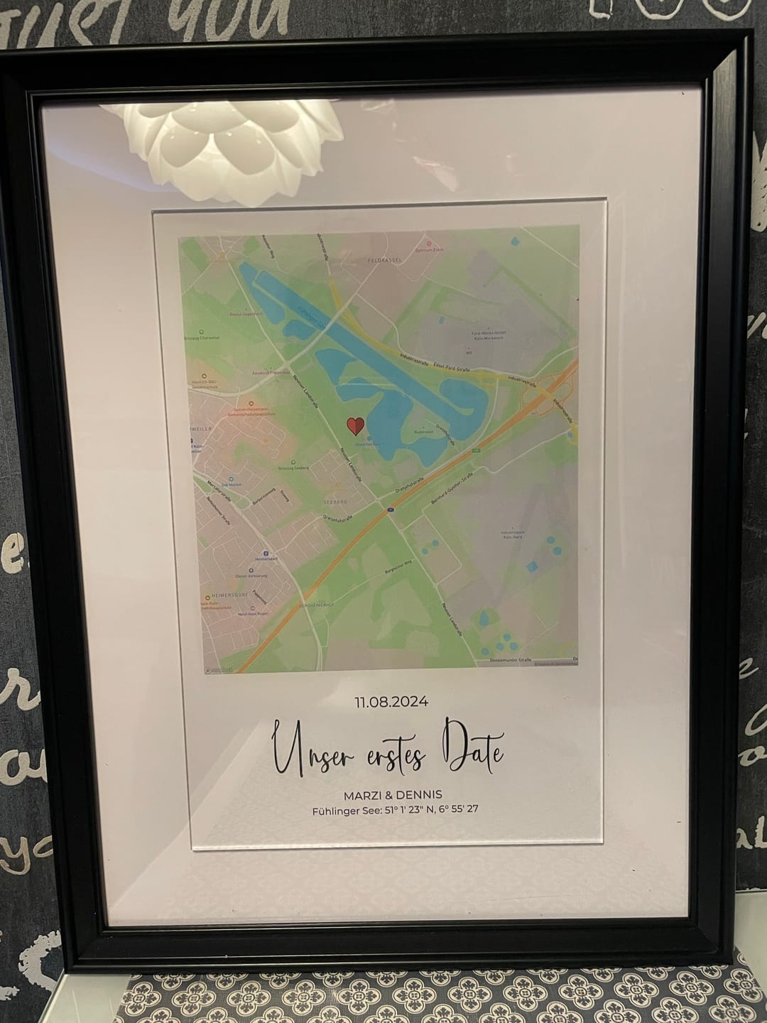 Customer photo review of "Unser Ereignis" - Personalisierte Acryltafel