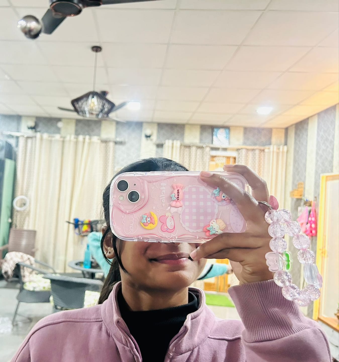 Customer photo review of 3D Cute Pink Case Wave Cartoon Melody Lanyard iPhone Soft Case