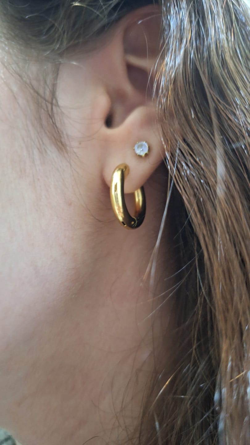Customer photo review of Par Arracada Chica 20 mm