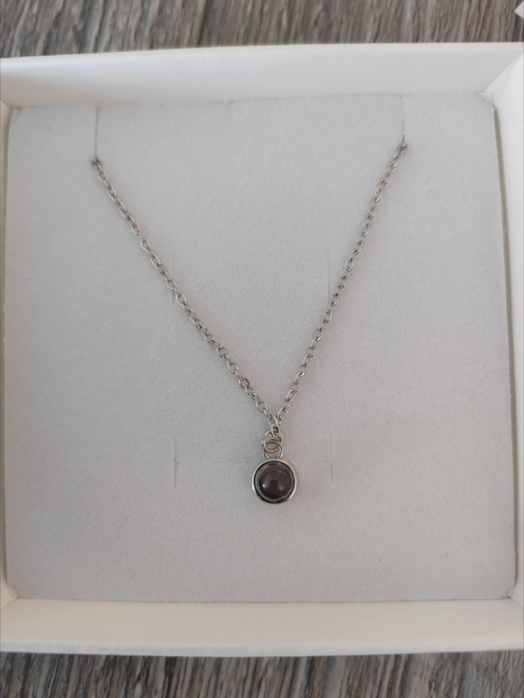 Customer photo review of Circle Photo Necklace
