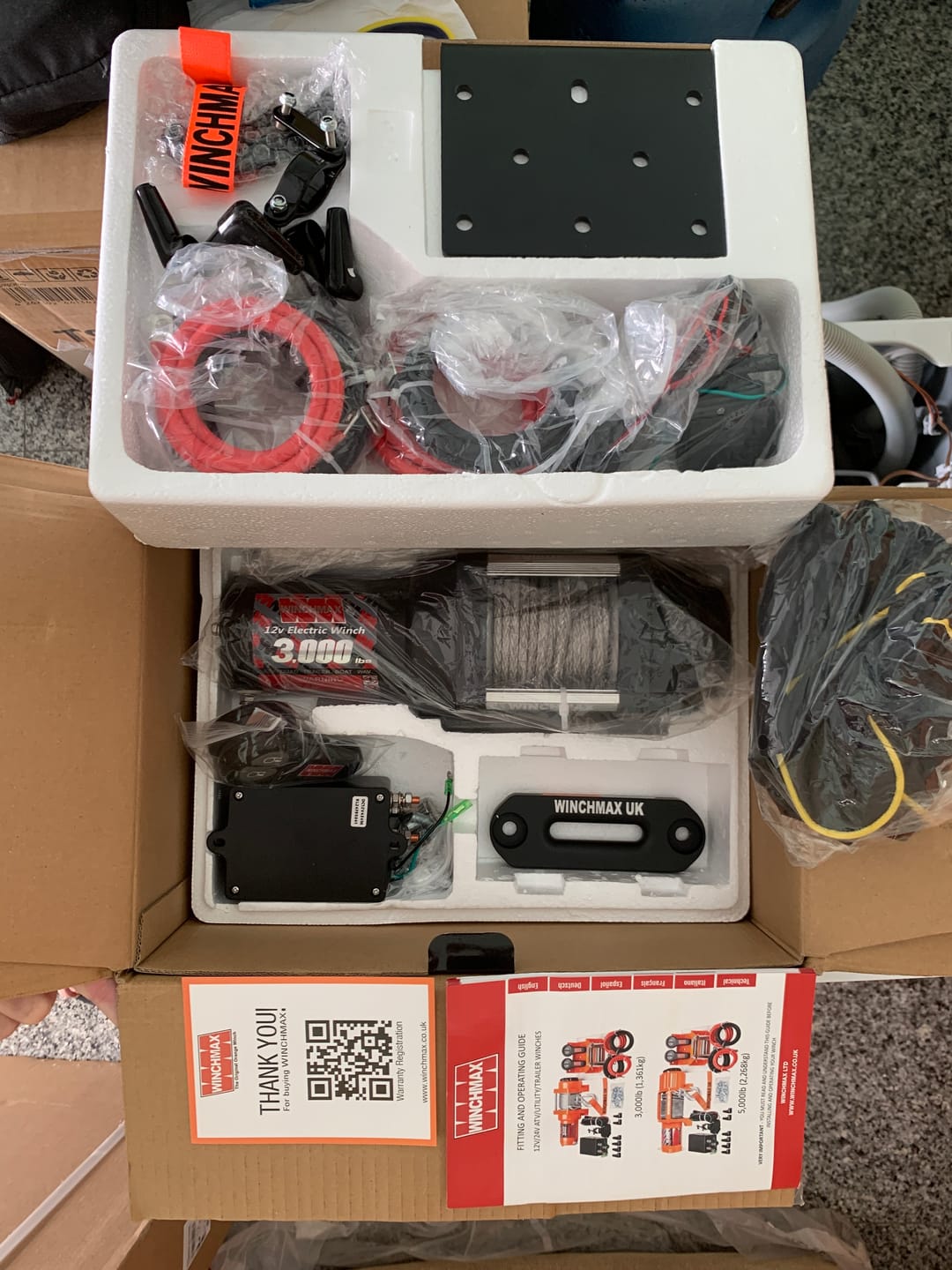Customer photo review of 3,000lb (1,361kg) 12v Military Grade Winch. 15.5m x 5mm Dyneema Rope, Remote Controls. Boat Trailer, Marine.