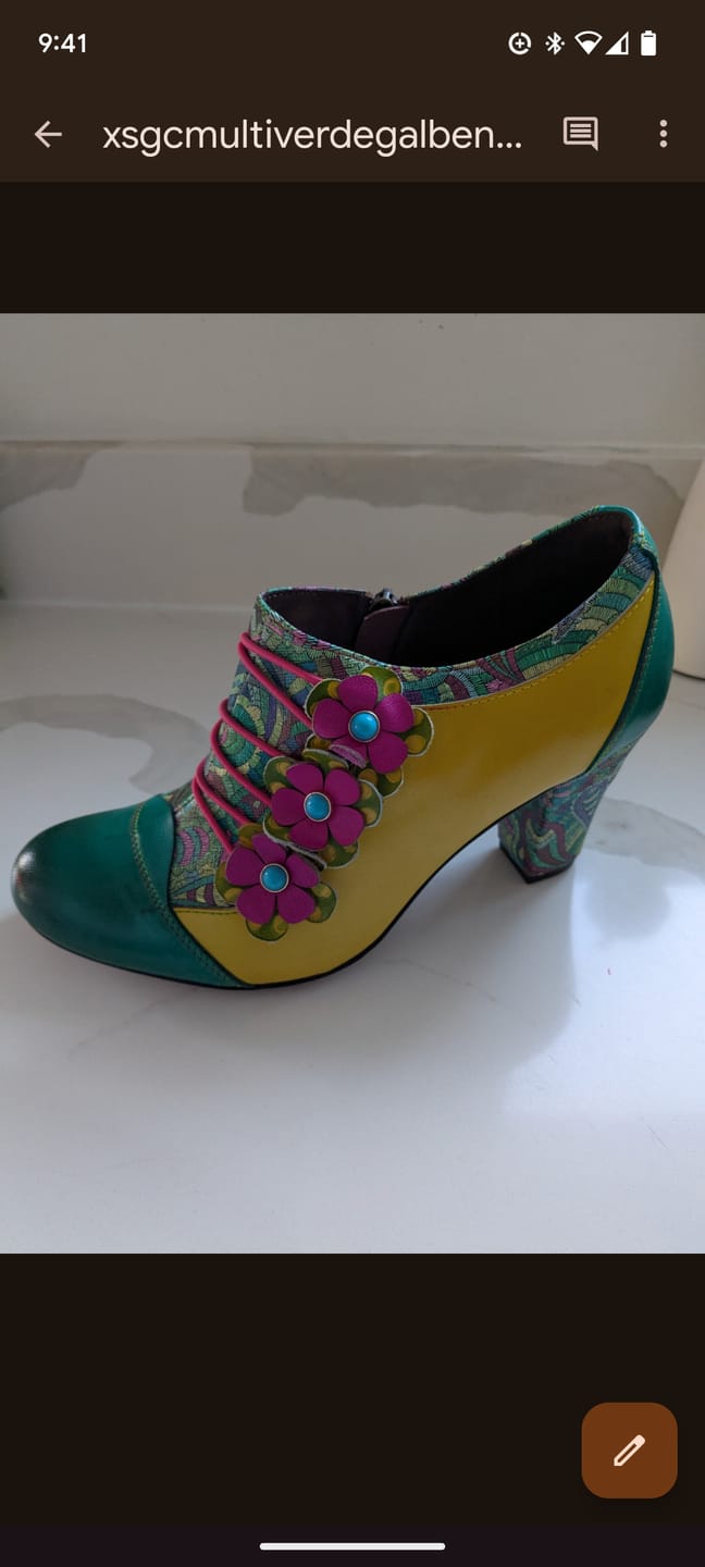 Customer photo review of Vintage Handmade Bohemian Graffiti Pumps