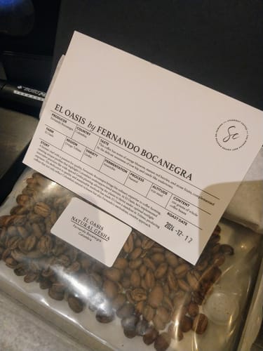 Customer photo review of El Oasis - Fernando Bocanegra Natural Process Gesha, Tolima, Colombia