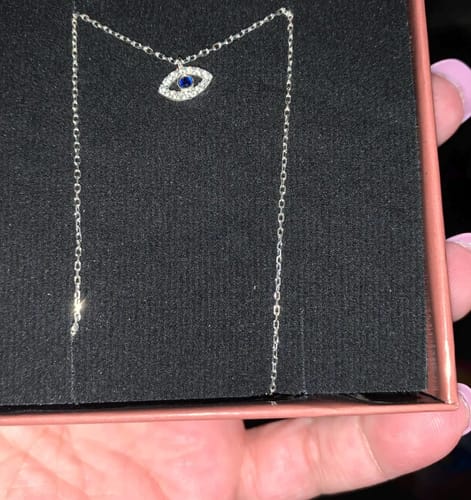 Customer photo review of Evil Eye Zirconia - Sterling Necklace