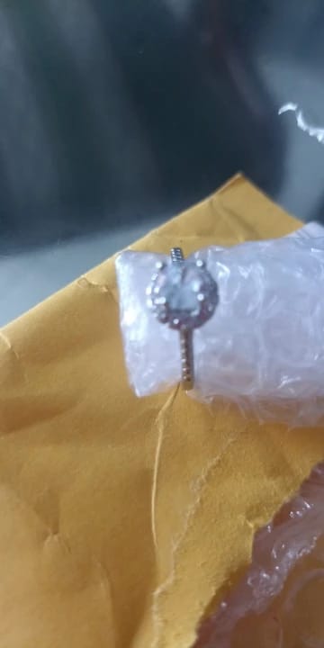 Customer photo review of Sterling Silver Ring Cubic Zirconia Simulated Diamond Tension Setting — Silver | KIMLUD