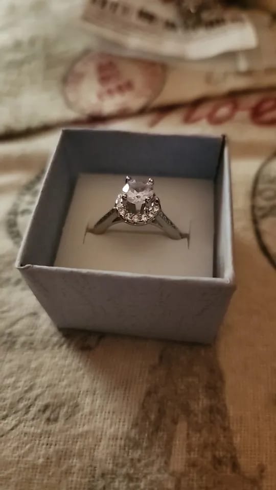 Customer photo review of Sterling Silver Ring Cubic Zirconia Simulated Diamond Tension Setting — Silver | KIMLUD