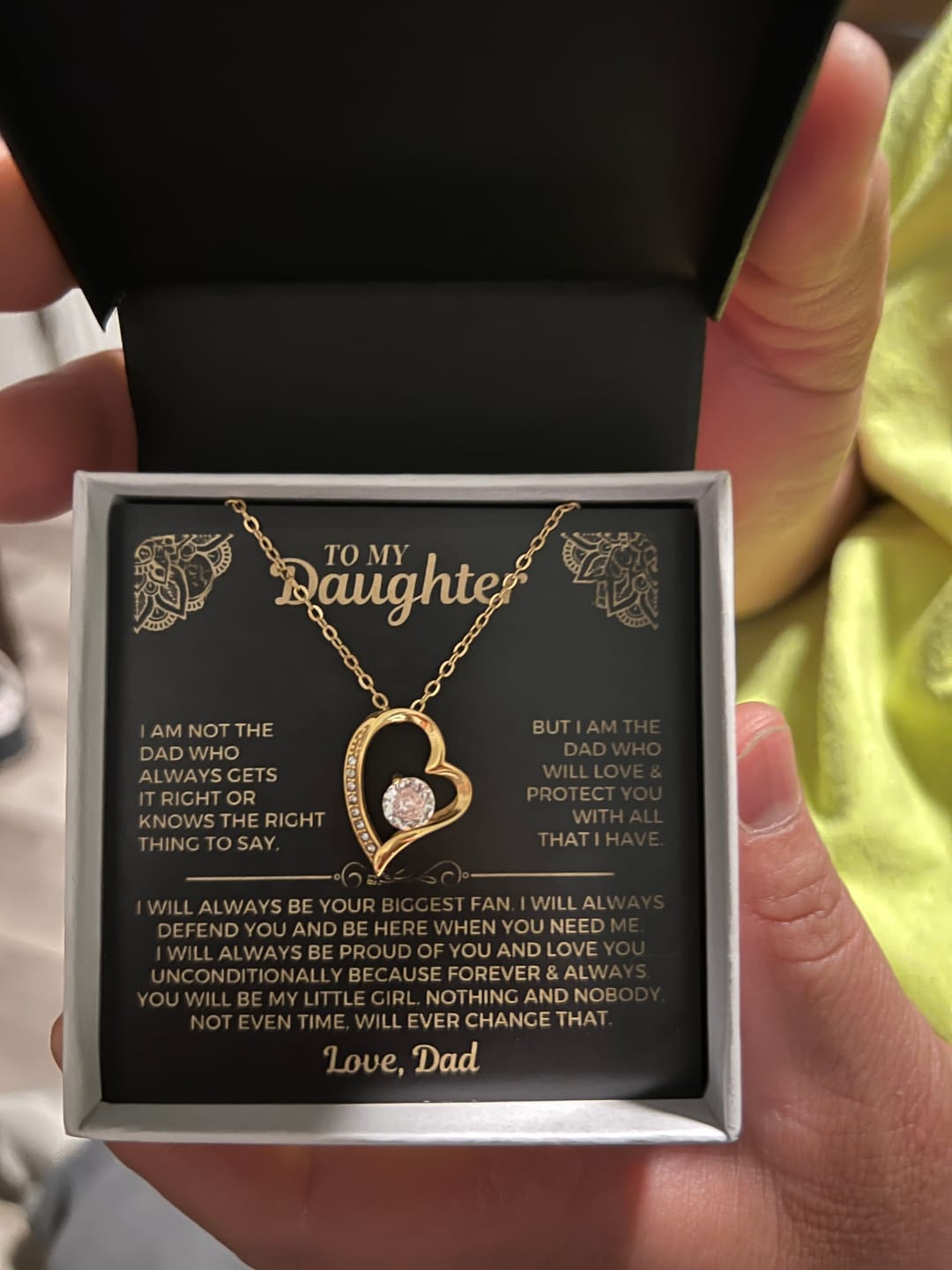 Customer photo review of You will always be my little girl - Necklace for Daughter from Dad