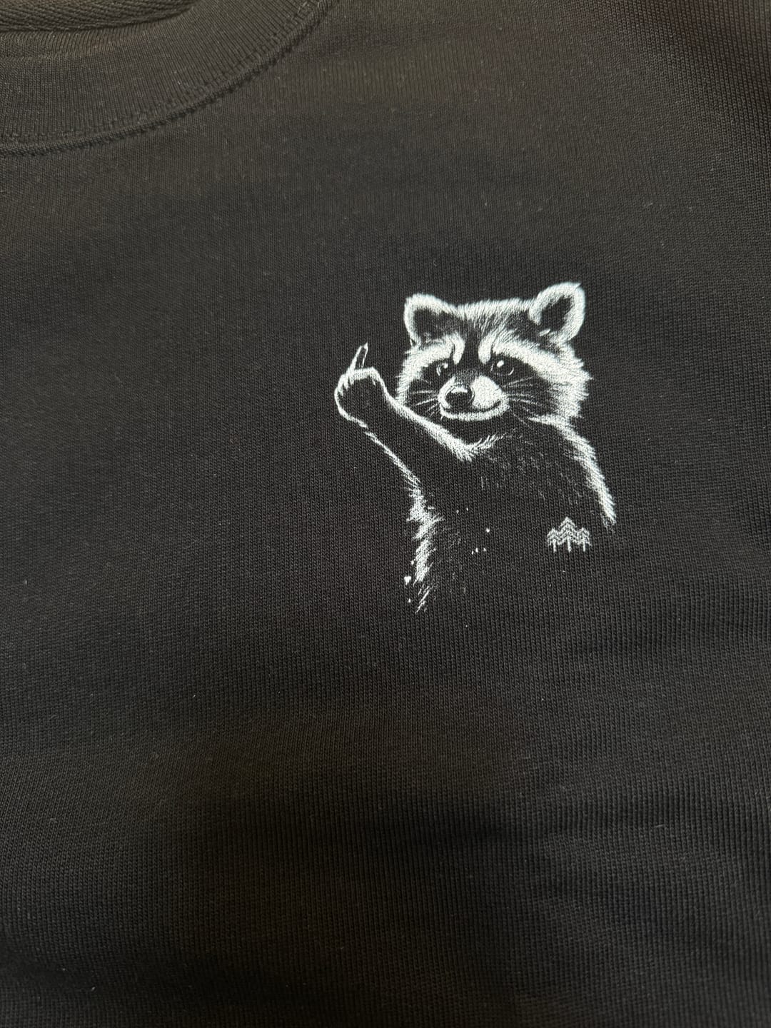 Customer photo review of Frecher Waschbär (klein) - Bio Herren Shirt
