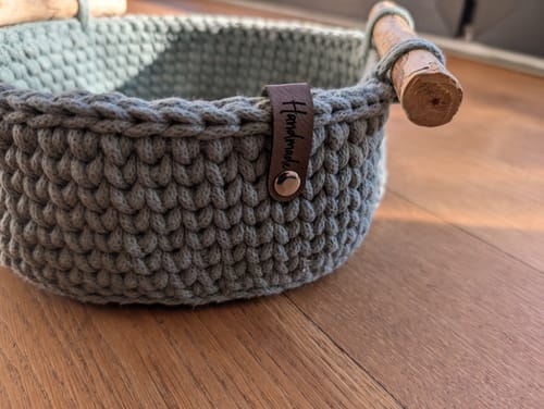 Customer photo review of Label-Set "Handmade" - Braun - CS0016 - für Häkelkörbe etc.