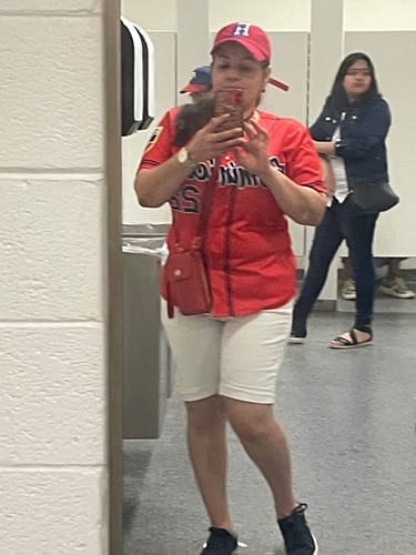 Customer photo review of Custom White Navy Stripe Fashion Authentic Baseball Jersey