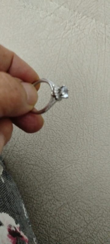 Customer photo review of Sterling Silver Ring Cubic Zirconia Simulated Diamond Tension Setting — Silver | KIMLUD