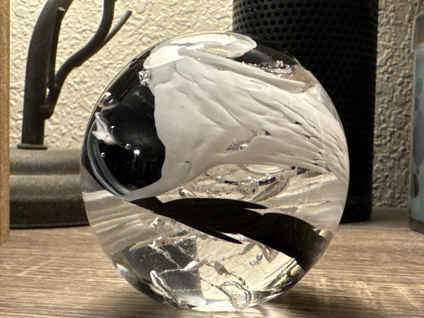 Customer photo review of Glimmer Orb with Cremation Ashes