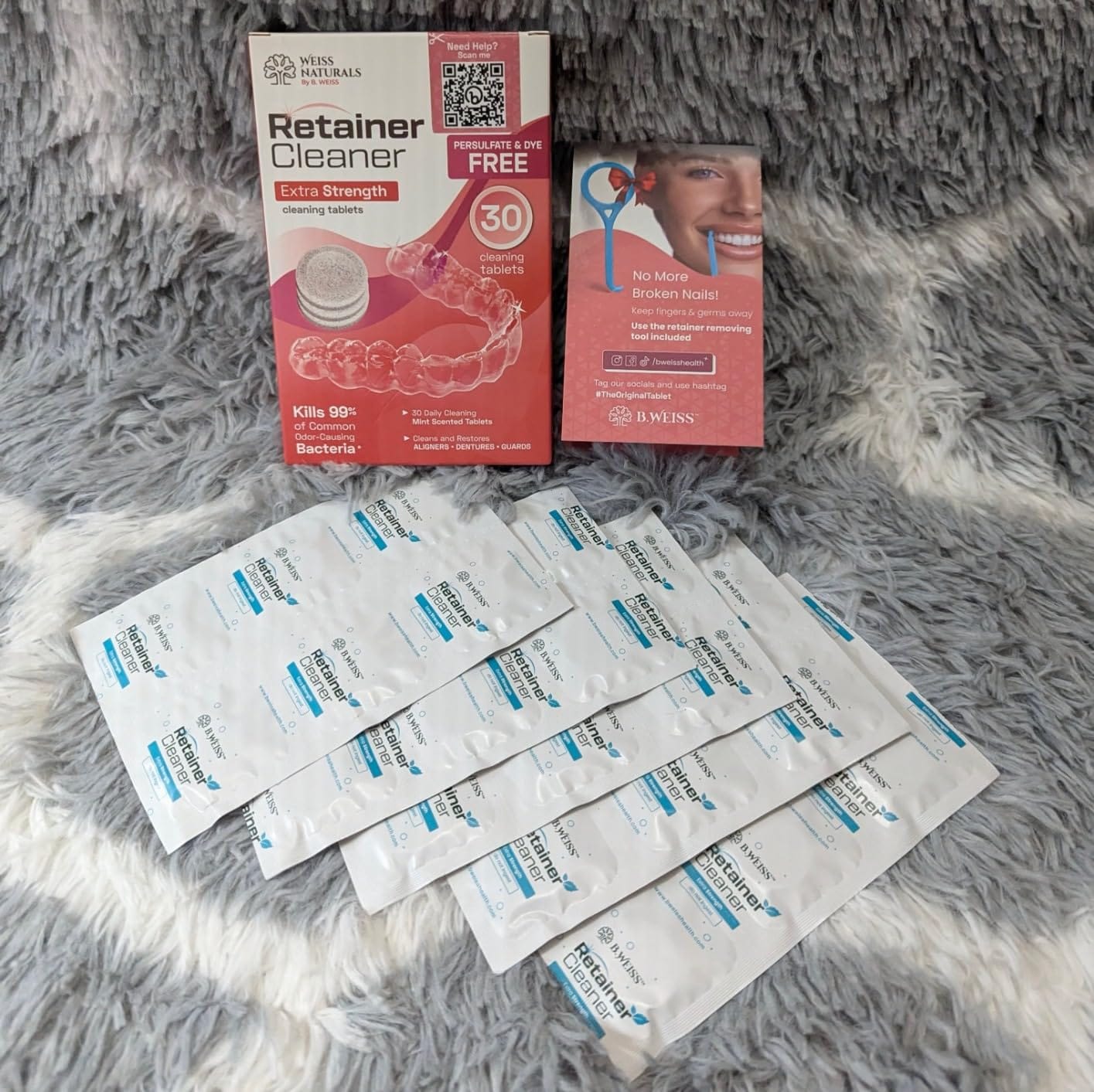 Customer photo review of Daily Retainer & Aligner Cleaner Tablets Mint-Scented | No DYE