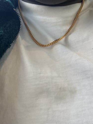 Customer photo review of CLEAN FRANCO CHAIN. - 3MM 18K GOLD