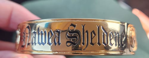 Customer photo review of 16mm Kamalani Heirloom Personalized Bangle
