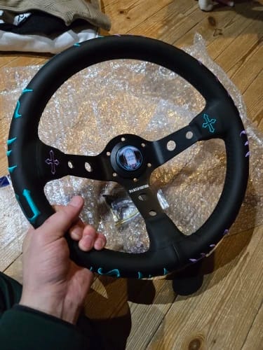 Customer photo review of LW Leather Suede Steering Wheel 330mm Deep Dish
